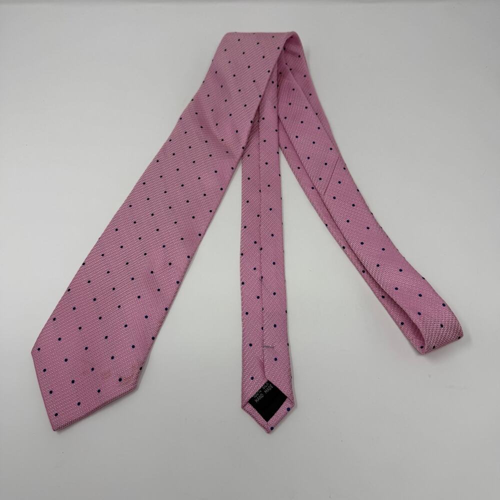 Vintage Boozer McClure 100% Silk Pink Polka Dot Tie